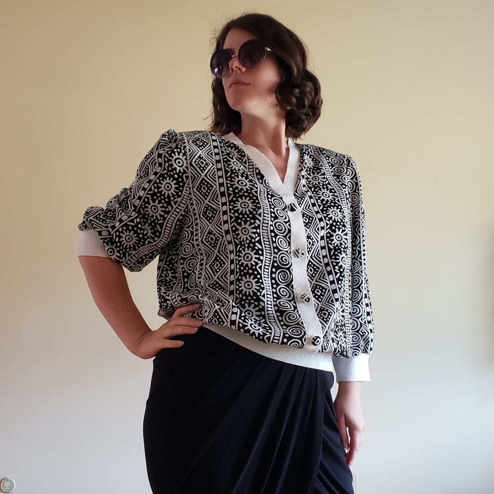 Late 80's Black/White Top-  16